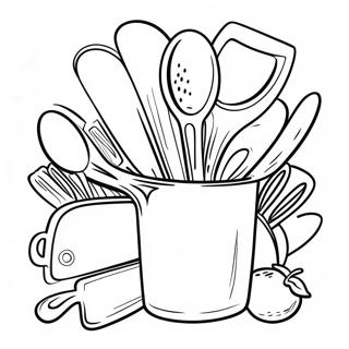 Kitchen Utensils Coloring Page 5282-4234