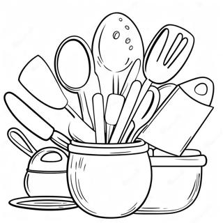 Kitchen Utensils Coloring Page 5282-4235