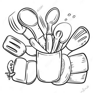 Kitchen Utensils Coloring Page 5282-4236