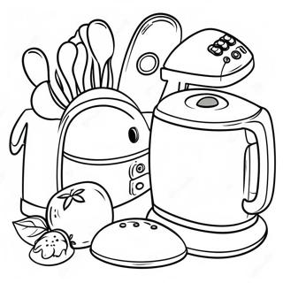 Colorful Kitchen Appliances Coloring Page 5283-4237