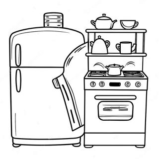 Colorful Kitchen Appliances Coloring Page 5283-4240