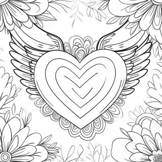 Heart With Wings Coloring Page 52856-43948