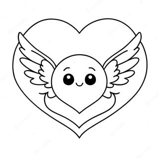 Cute Heart With Wings Coloring Page 52857-43949