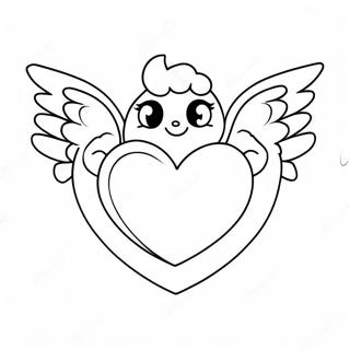 Cute Heart With Wings Coloring Page 52857-43950