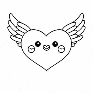 Cute Heart With Wings Coloring Page 52857-43951