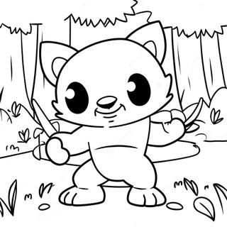 Cute Wolverine Playing In The Forest Coloring Page 52867-43954