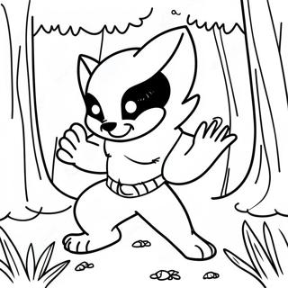 Cute Wolverine Playing In The Forest Coloring Page 52867-43955