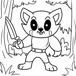 Cute Wolverine Playing In The Forest Coloring Page 52867-43956