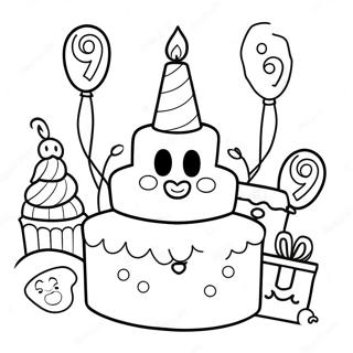 Happy 9th Birthday Coloring Pages