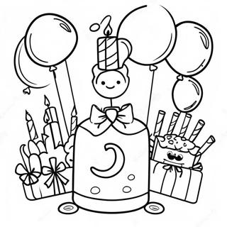 Happy 9th Birthday Celebration Coloring Page 52876-43960