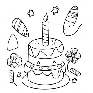 Colorful 9th Birthday Cake Coloring Page 52877-43965