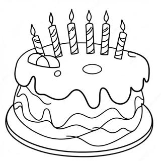 Colorful 9th Birthday Cake Coloring Page 52877-43966