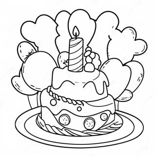 Colorful 9th Birthday Cake Coloring Page 52877-43968