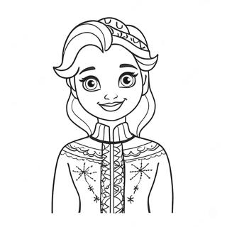 Elsa In A Festive Sweater Coloring Page 52887-43970