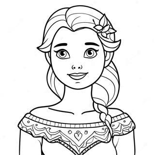 Elsa In A Festive Sweater Coloring Page 52887-43972