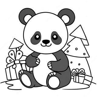 Christmas Panda Coloring Page 52896-44014