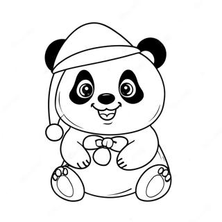 Christmas Panda Coloring Pages