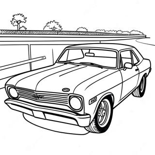 Chevy Nova Racing Scene Coloring Page 52927-43995