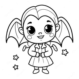 Cute Vampire Girl With Bat Coloring Page 52937-44020