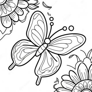 Colorful Butterfly Coloring Page 5293-4245