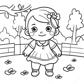 Cute Ava Playing In The Park Coloring Page 52967-44032