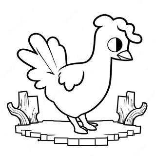 Minecraft Chicken Coloring Page 52986-44060