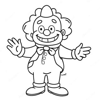 Krusty The Clown In Funny Outfit Coloring Page 52997-44063