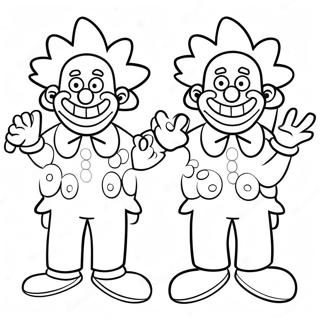 Krusty The Clown In Funny Outfit Coloring Page 52997-44064