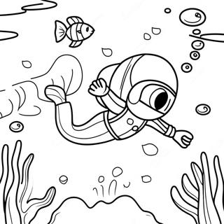 Scuba Diver Underwater Adventure Coloring Page 53016-44074