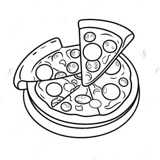 Cute Cartoon Pizza Coloring Page 5302-4250