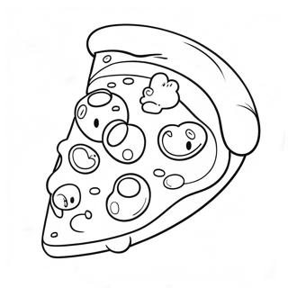 Cute Cartoon Pizza Coloring Page 5302-4251