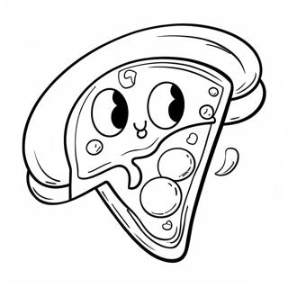 Cute Cartoon Pizza Coloring Page 5302-4252