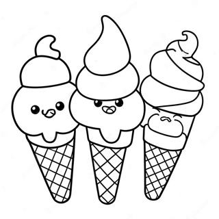 Adorable Ice Cream Cone Coloring Page 5303-4253