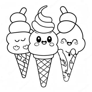 Adorable Ice Cream Cone Coloring Page 5303-4254