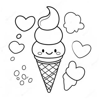 Adorable Ice Cream Cone Coloring Page 5303-4255