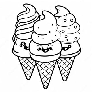 Adorable Ice Cream Cone Coloring Page 5303-4256