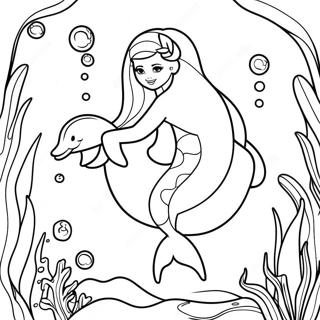 Barbie And Dolphins Underwater Adventure Coloring Page 53067-44123