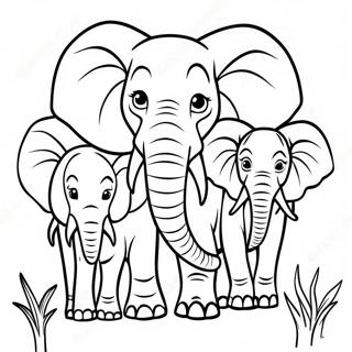 Majestic African Elephant Family Coloring Page 53087-44135