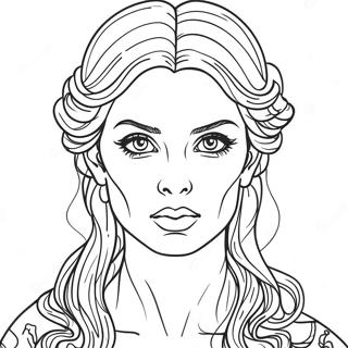 Eerie Dark Beauty Portrait Coloring Page 53107-44154