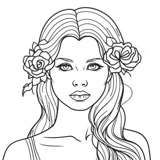 Eerie Dark Beauty Portrait Coloring Page 53107-44155