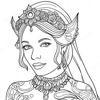 Eerie Dark Beauty Portrait Coloring Page 53107-44156