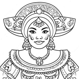 Mexican Girl In Traditional Dress Coloring Page 53116-44150