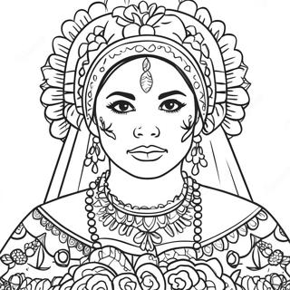 Mexican Girl In Traditional Dress Coloring Page 53116-44151