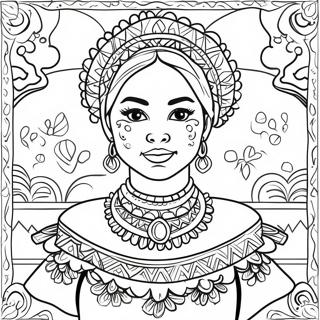 Mexican Girl In Traditional Dress Coloring Page 53116-44152