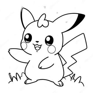 Cute Pikachu Playing Coloring Page 53147-44182