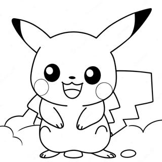 Cute Pikachu Playing Coloring Page 53147-44183