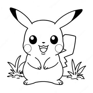 Cute Pikachu Playing Coloring Page 53147-44184