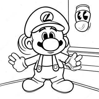 Luigi S Mansion Coloring Page 53186-44198