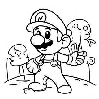 Luigi S Mansion Coloring Page 53186-44200