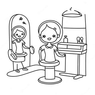 Cute Hair Salon Scene Coloring Page 53227-44253